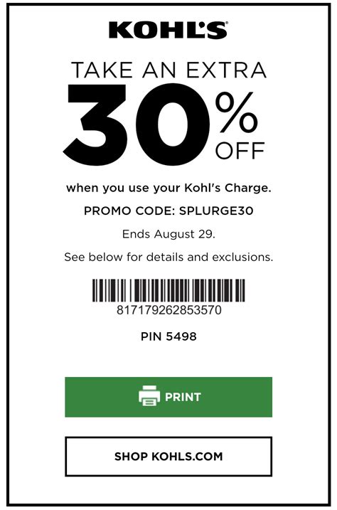 kohls coupons october 2023